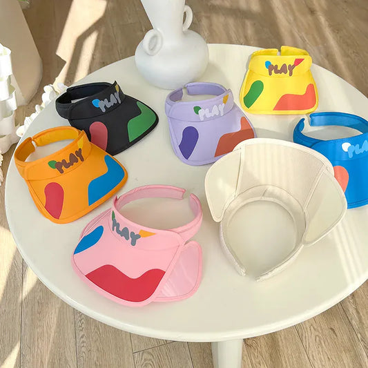 ベビー用帽子 キッズ帽子 サンバイザー カラフルバイザー サンハット【mh0004798】