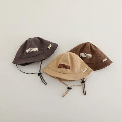 ベビー用帽子 キッズ帽子 バケットハット サファリハット レターロゴ刺繍【mh0005079】