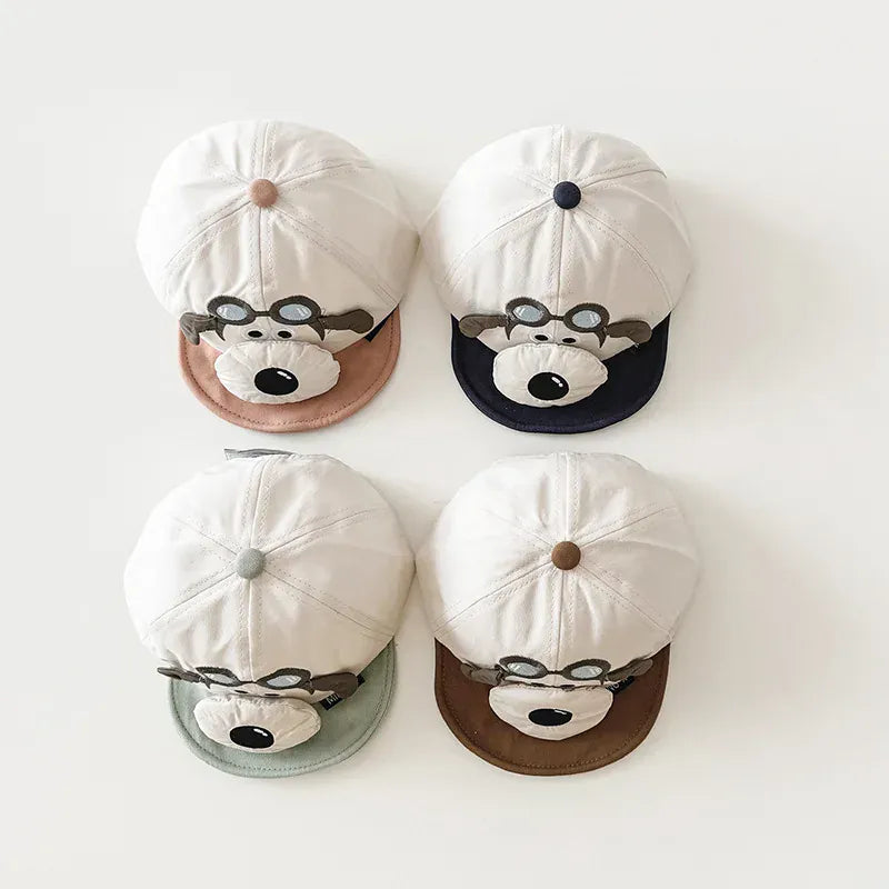 ベビー用帽子 ベビー帽子キャップ 犬 ドッグ ワンポイント 野球帽 サマーハット【mh0005168】