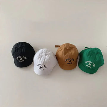 ベビー用帽子 ベビーキッズ帽子 キャップ ショートブリム 野球帽 ハット レターロゴ刺繍 サンハット【mh0005237】