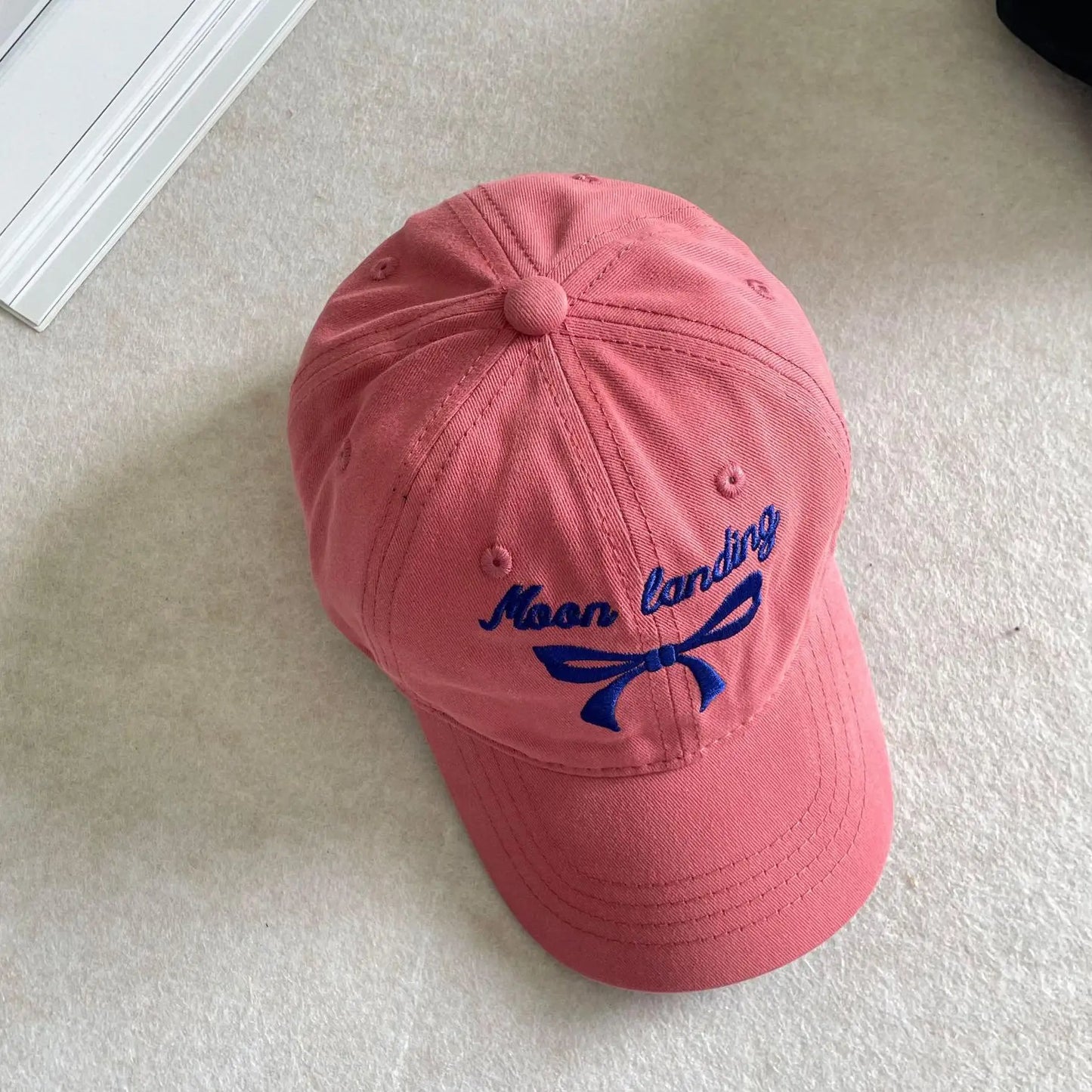 ベビー用帽子 キッズ帽子 キャップ 野球帽 ハット リボン レターロゴ刺繍 リンク ままお揃いコーデ【mh0005511】