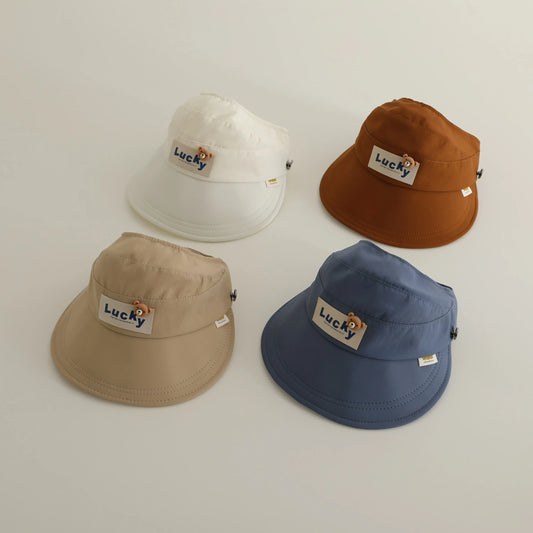 ベビー用帽子 キッズ帽子 サンバイザー 日除け ベアくまタグ サマーハット【mh0005584】