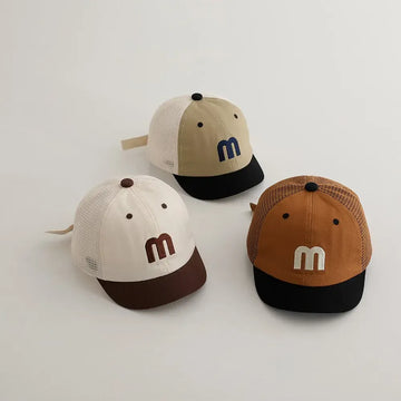 ベビー用帽子 ベビー帽子 メッシュキャップ 野球帽 アルファベット刺繍 サマーハット【mh0005592】