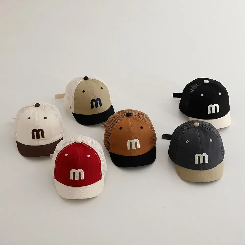 ベビー用帽子 ベビー帽子 メッシュキャップ 野球帽 アルファベット刺繍 サマーハット【mh0005592】