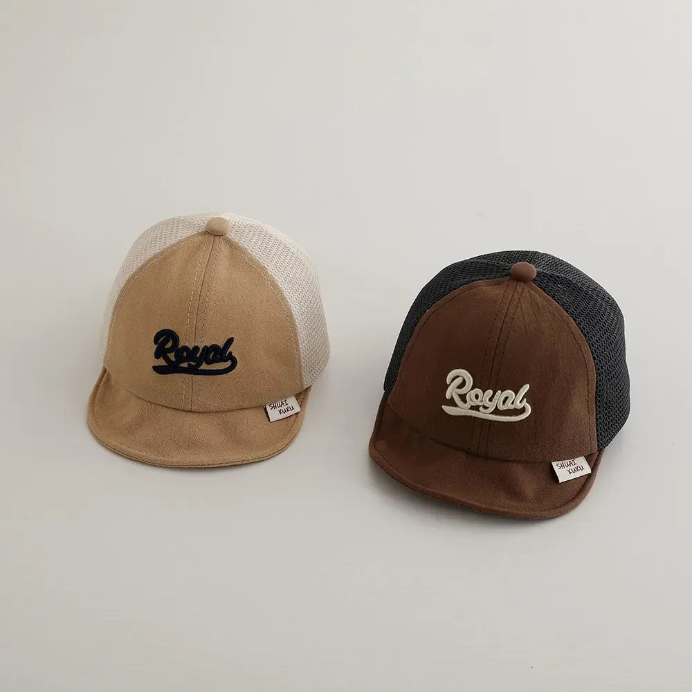 ベビー用帽子 ベビー帽子 メッシュキャップ 野球帽 レターロゴ刺繍 サマーハット【mh0005593】