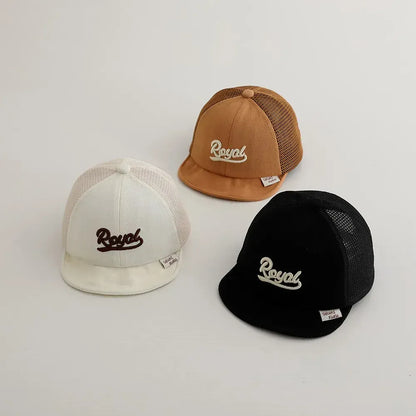 ベビー用帽子 ベビー帽子 メッシュキャップ 野球帽 レターロゴ刺繍 サマーハット【mh0005593】
