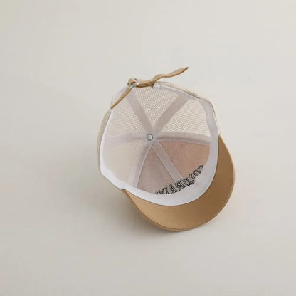 ベビー用帽子 ベビー帽子 メッシュキャップ 野球帽 レターロゴ刺繍 サマーハット【mh0005594】