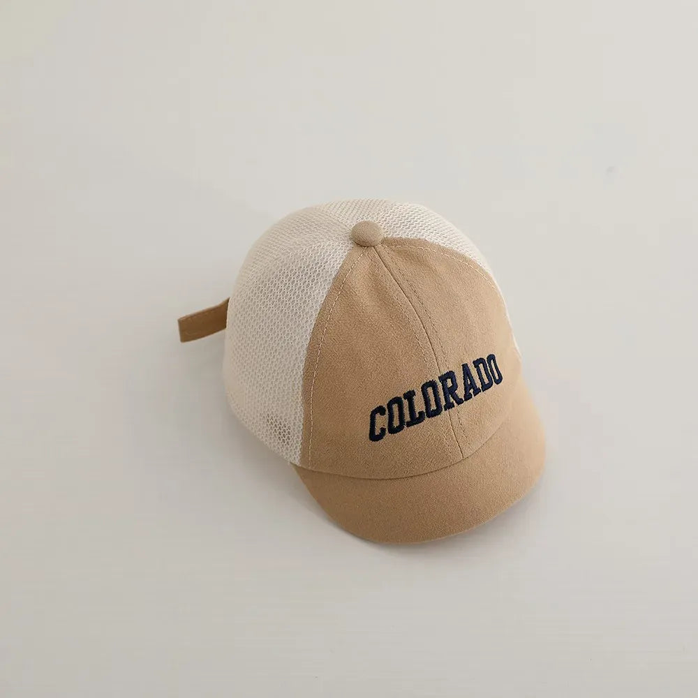 ベビー用帽子 ベビー帽子 メッシュキャップ 野球帽 レターロゴ刺繍 サマーハット【mh0005594】