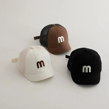 ベビー用帽子 ベビー帽子 メッシュキャップ 野球帽 アルファベット刺繍 サマーハット【mh0005595】