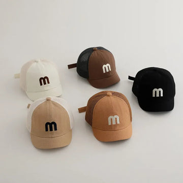 ベビー用帽子 ベビー帽子 メッシュキャップ 野球帽 アルファベット刺繍 サマーハット【mh0005595】