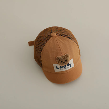 ベビー用帽子 ベビー帽子 メッシュキャップ 野球帽 ベアくまワッペン サマーハット【mh0005596】