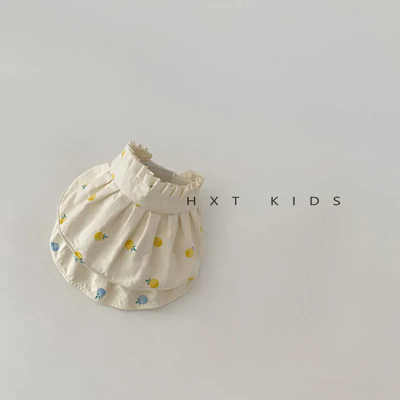 ベビー用帽子 ベビーキッズ帽子 サンバイザー フルーツ柄プリント フリル 日除け帽子 サマーハット【mh0005871】