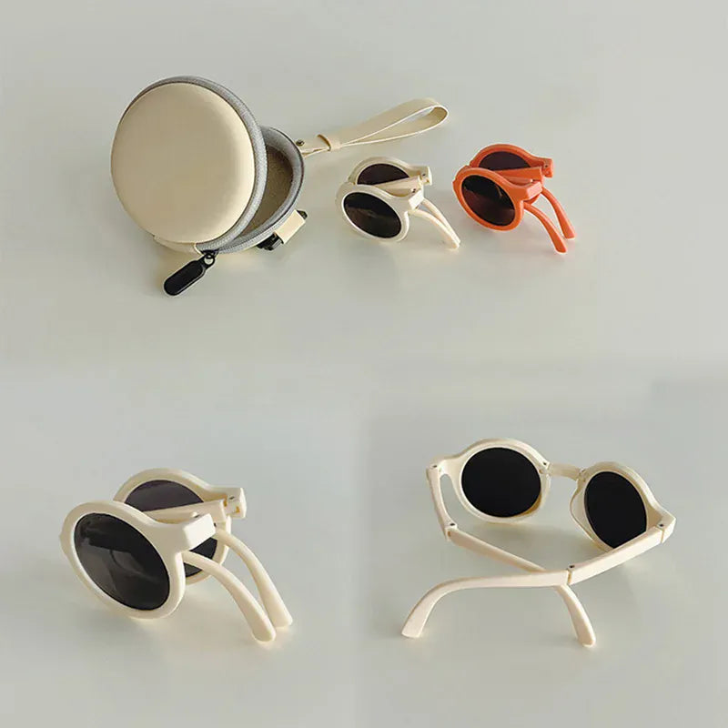 ベビーキッズその他アクセサリー ベビーキッズサングラス レトロサングラス 日除け 折りたたみ式【mh0006128】
