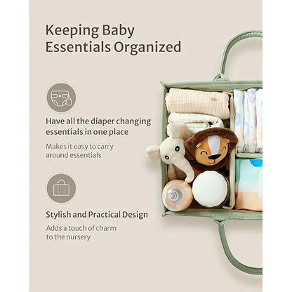 おむつ収納 ベビーおむつボックス オムツ収納 ストレージボックス グルーミングキット収納 グリーン【mh0006131】