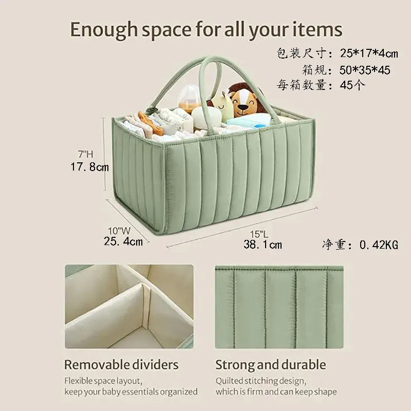 おむつ収納 ベビーおむつボックス オムツ収納 ストレージボックス グルーミングキット収納 グリーン【mh0006131】