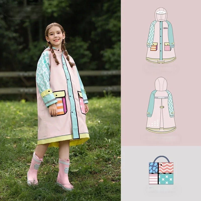 レインコート キッズレインコート 雨具 カラフルデザインフーディレインジャケット 合羽【mh0007074】