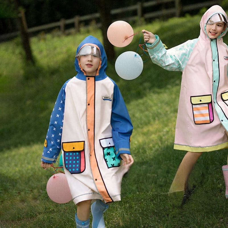 レインコート キッズレインコート 雨具 カラフルデザインフーディレインジャケット 合羽【mh0007074】