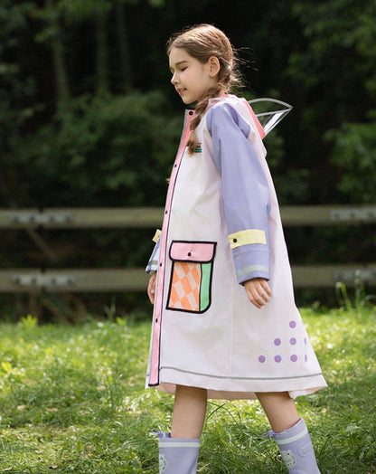 レインコート キッズレインコート 雨具 カラフルデザインフーディレインジャケット 合羽【mh0007074】