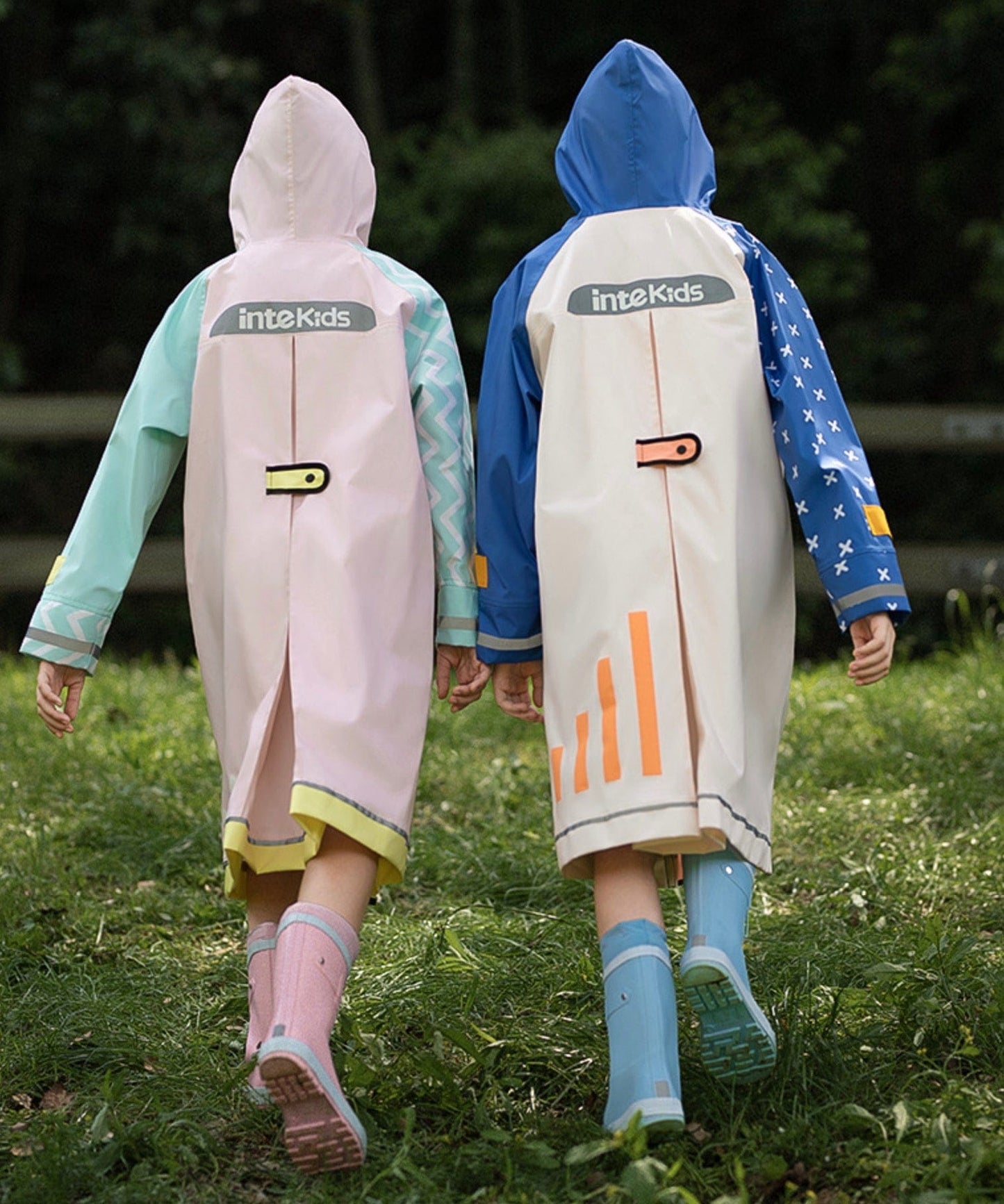 レインコート キッズレインコート 雨具 カラフルデザインフーディレインジャケット 合羽【mh0007074】