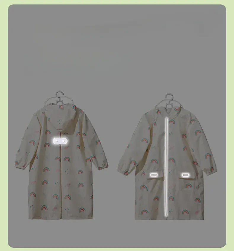 レインコート キッズレインコート 雨具 ランドセル対応フーディレインジャケット チェリー/レインボー/水玉ドットプリント【mh0007075】