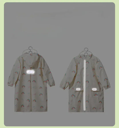 レインコート キッズレインコート 雨具 ランドセル対応フーディレインジャケット チェリー/レインボー/水玉ドットプリント【mh0007075】