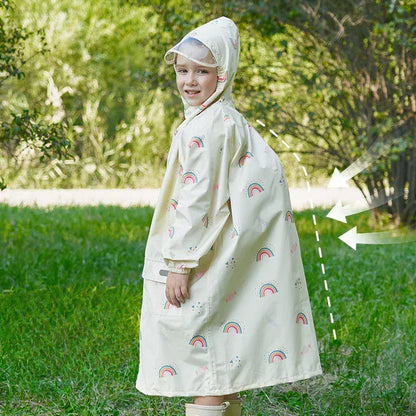レインコート キッズレインコート 雨具 ランドセル対応フーディレインジャケット チェリー/レインボー/水玉ドットプリント【mh0007075】