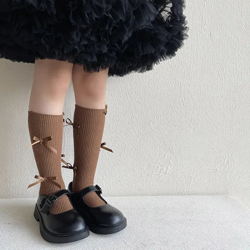 ベビー用靴下・タイツ キッズソックス リボンハイソックス【mh0007562】