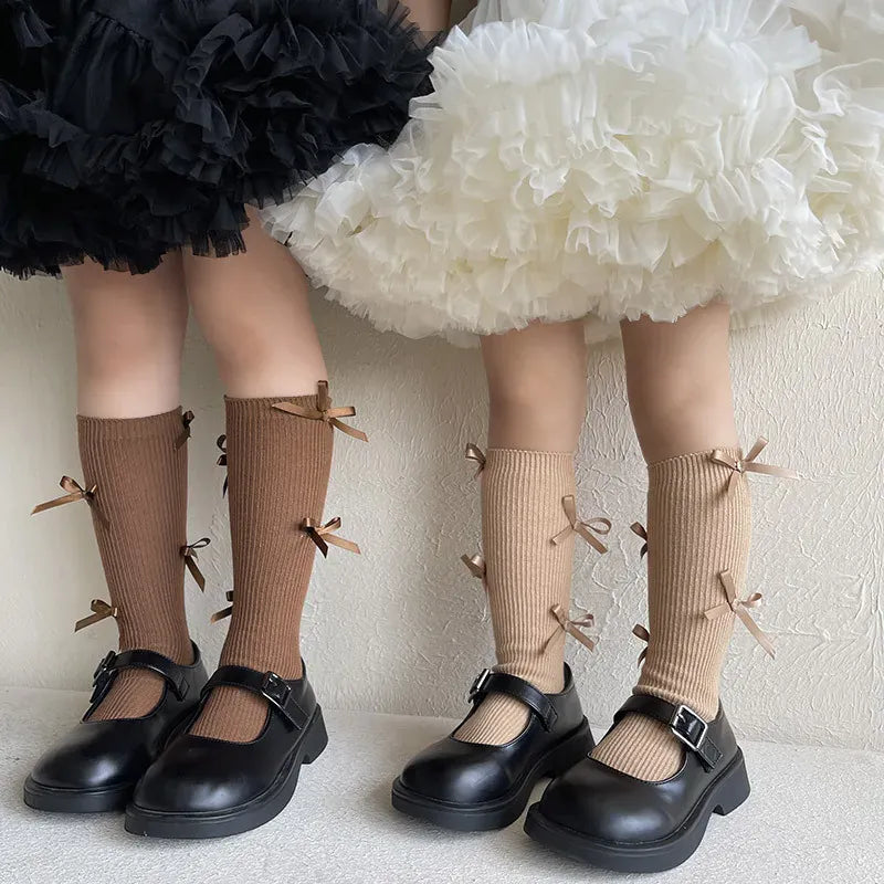 ベビー用靴下・タイツ キッズソックス リボンハイソックス【mh0007562】