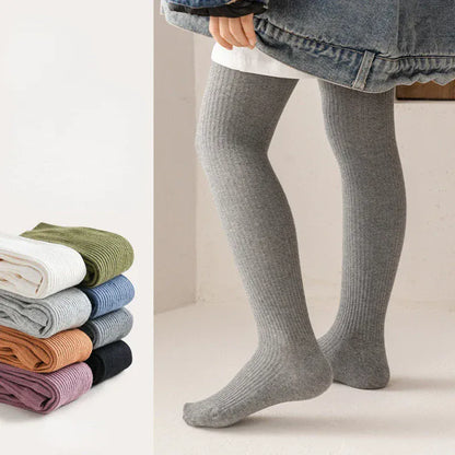 ベビー用靴下・タイツ ベビーキッズタイツ リブ編みシンプルロングソックス【mh0007605】