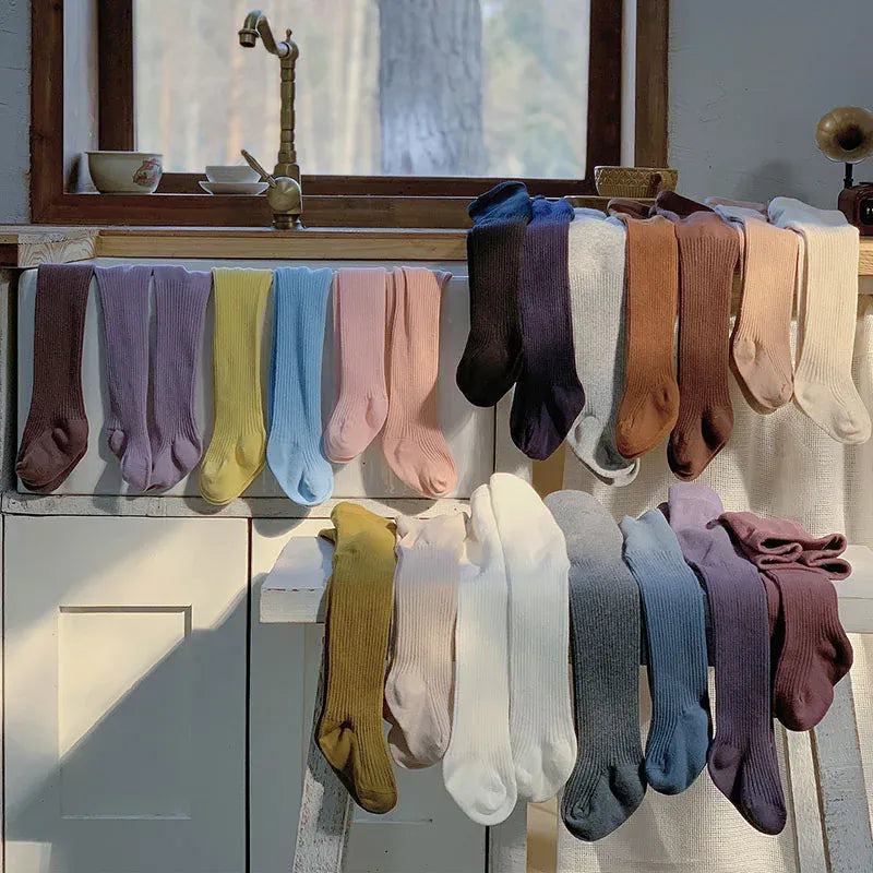 ベビー用靴下・タイツ ベビーキッズタイツ 靴下 カラフルロングソックス【mh0007686】