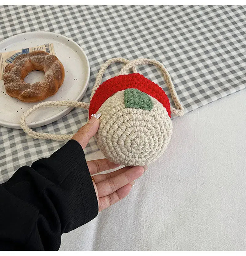 メッセンジャーバッグ キッズバッグ ニットポシェット きのこハウス家デザインメッセンジャーバッグ 鞄【mh0007713】