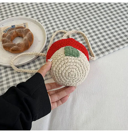 メッセンジャーバッグ キッズバッグ ニットポシェット きのこハウス家デザインメッセンジャーバッグ 鞄【mh0007713】