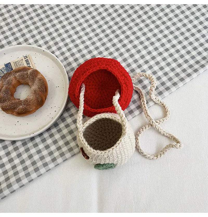 メッセンジャーバッグ キッズバッグ ニットポシェット きのこハウス家デザインメッセンジャーバッグ 鞄【mh0007713】