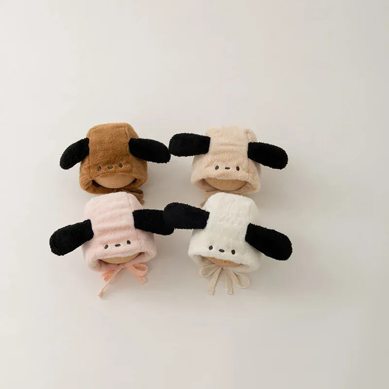 ベビー用帽子 ベビー帽子 耳付きアニマルファーフリースボンネットキャップ【mh0007806】