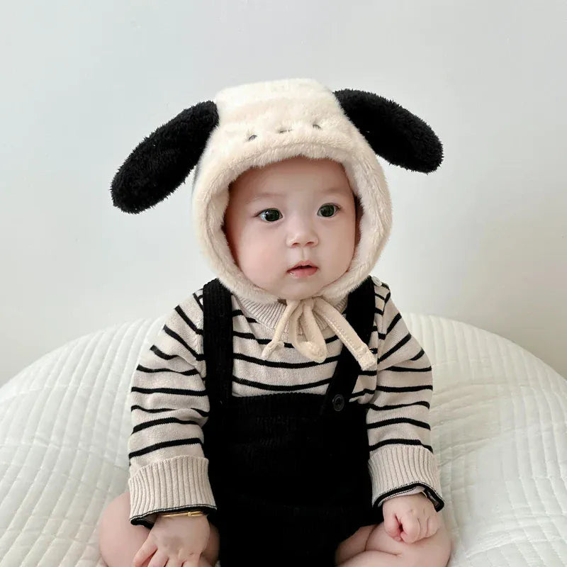 ベビー用帽子 ベビー帽子 耳付きアニマルファーフリースボンネットキャップ【mh0007806】