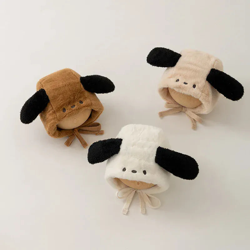 ベビー用帽子 ベビー帽子 耳付きアニマルファーフリースボンネットキャップ【mh0007806】