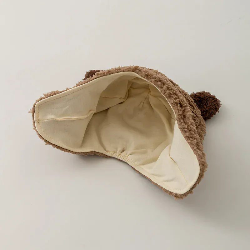 ベビー用帽子 ベビー帽子 アニマルフェイスボアフリースフライングキャップ【mh0007807】