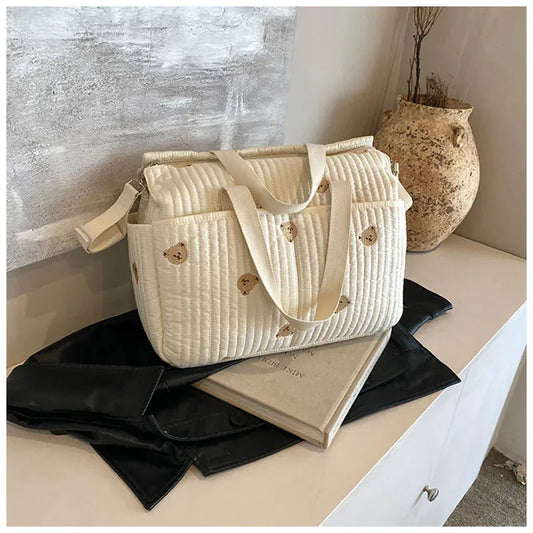 マザーズバッグ マザーズバッグ キルティング刺繍ままバッグボストントートバッグ 鞄【mh0007902】