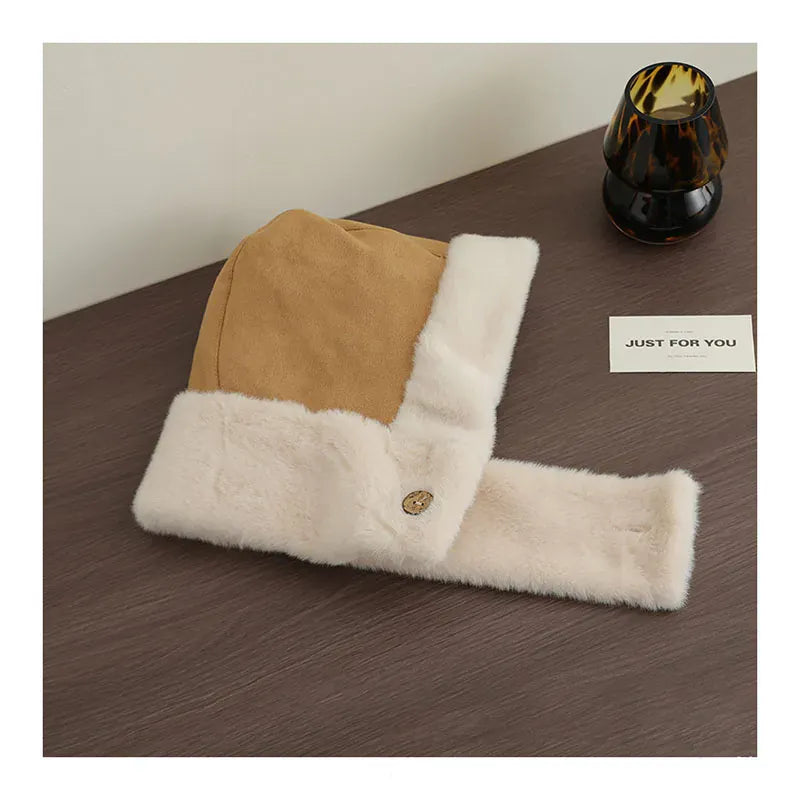 ベビー用帽子 キッズ帽子 フェイクムートンマフラードッキングフードキャップ【mh0007909】