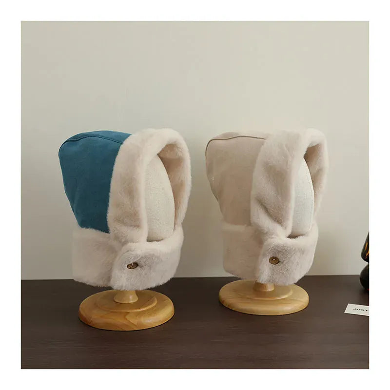 ベビー用帽子 キッズ帽子 フェイクムートンマフラードッキングフードキャップ【mh0007909】