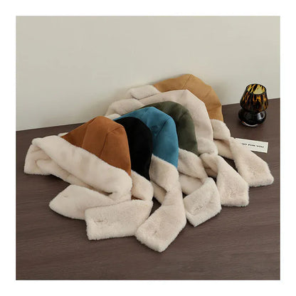 ベビー用帽子 キッズ帽子 フェイクムートンマフラードッキングフードキャップ【mh0007909】