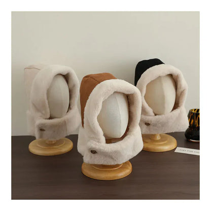 ベビー用帽子 キッズ帽子 フェイクムートンマフラードッキングフードキャップ【mh0007909】