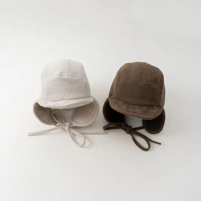 ベビー用帽子 キッズ帽子 ボアフリース/コーデュロイ耳付きフライングハットキャップ【mh0007947】