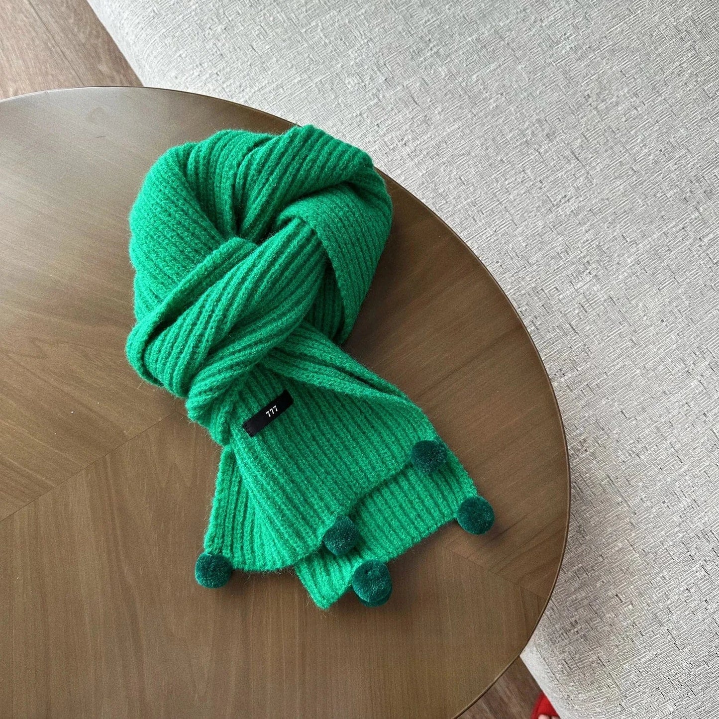 ネックウォーマー キッズマフラー ポンポン付きニットスカーフネックウォーマー【mh0008174】