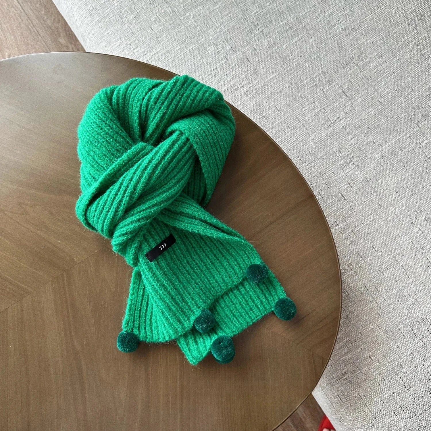 ネックウォーマー キッズマフラー ポンポン付きニットスカーフネックウォーマー【mh0008174】