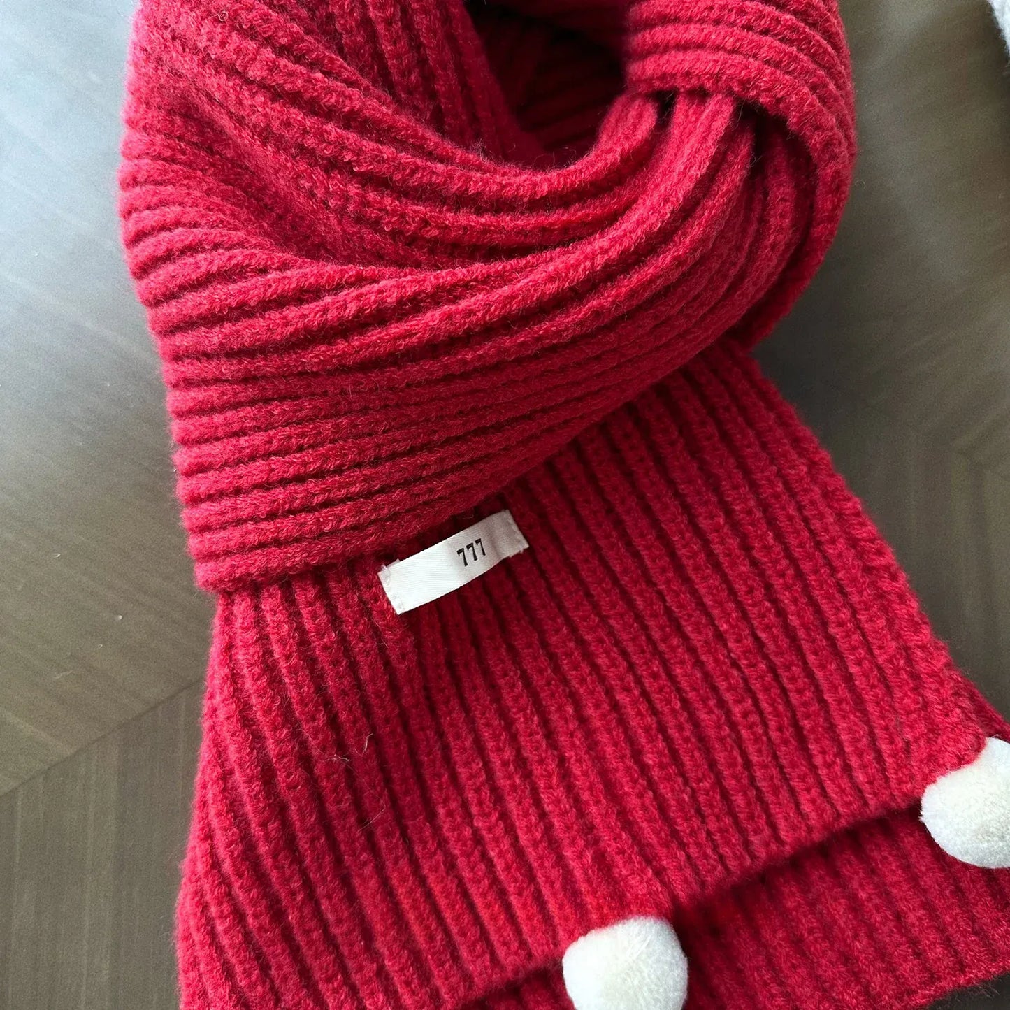 ネックウォーマー キッズマフラー ポンポン付きニットスカーフネックウォーマー【mh0008174】