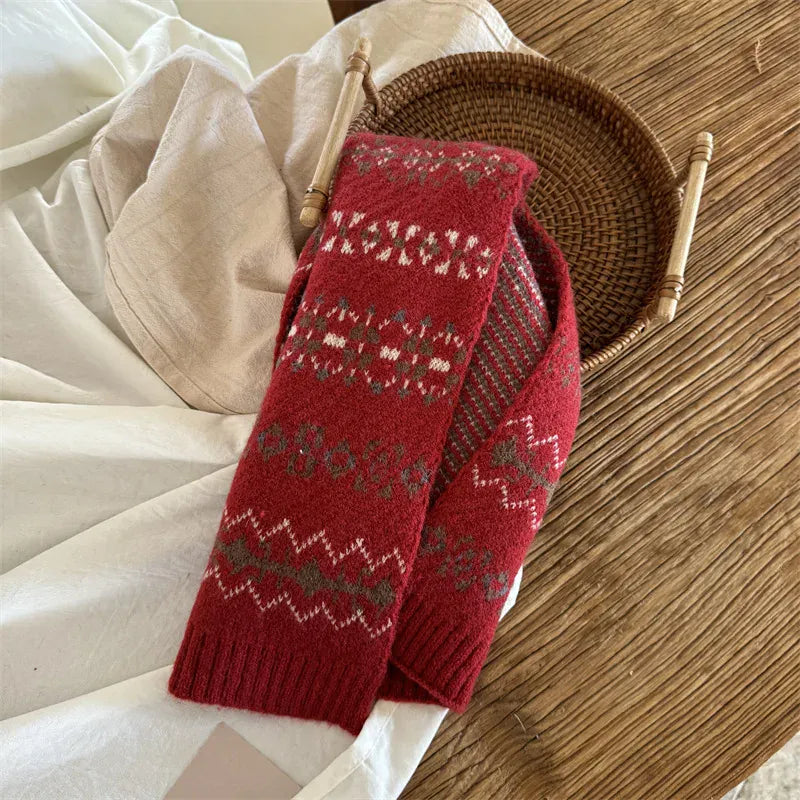 ネックウォーマー キッズマフラー リボンフリルレッドネックウォーマースカーフ【mh0008196】