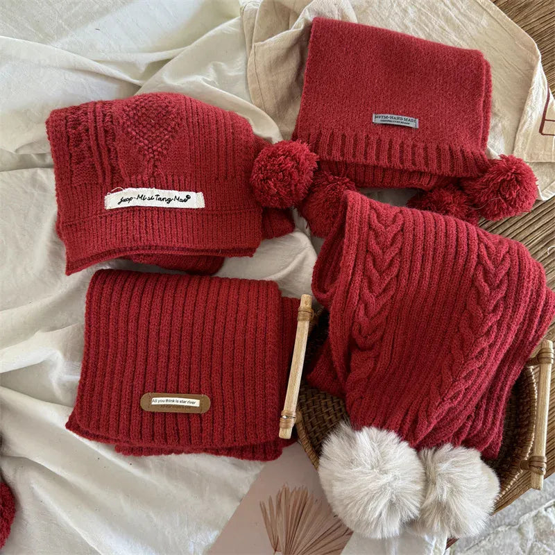 ネックウォーマー キッズマフラー リボンフリルレッドネックウォーマースカーフ【mh0008196】