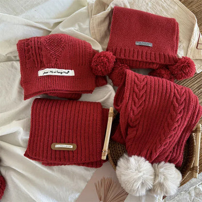 ネックウォーマー キッズマフラー リボンフリルレッドネックウォーマースカーフ【mh0008196】