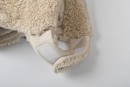 ベビー用帽子 ベビーキッズ帽子 くま耳付きボアフリース防寒帽子ハット【mh0008633】